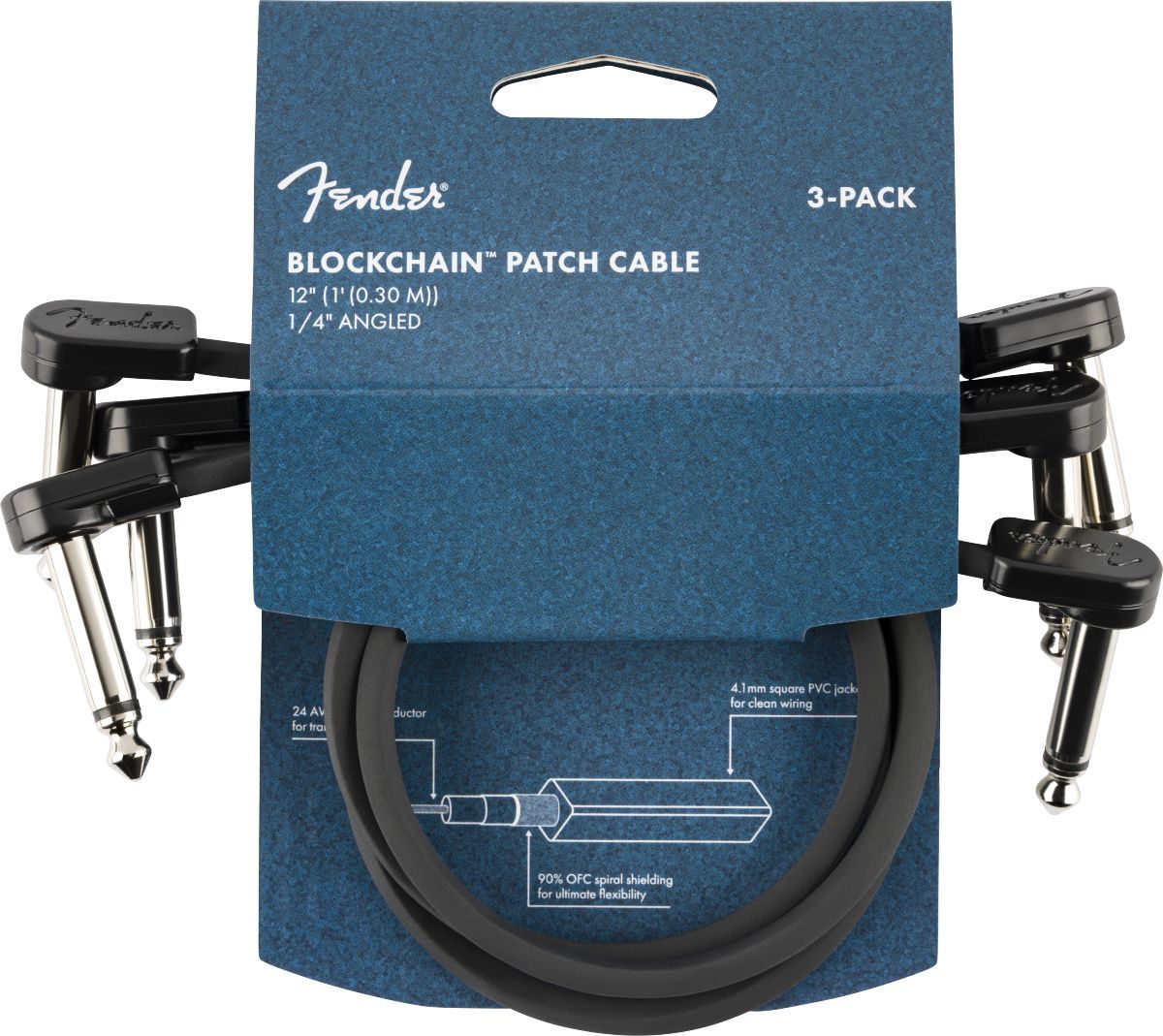 Fender Blockchain 12' Patch Cable 3-Pack