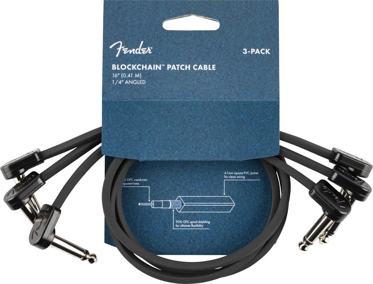 Fender Blockchain 16' Patch Cable 3-Pack