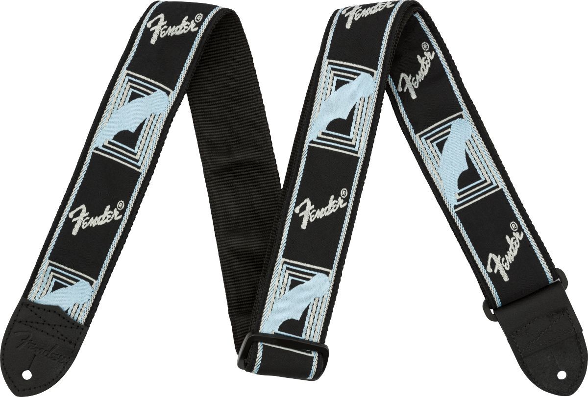 Fender Monogrammed Straps Black/Light Grey/Blue