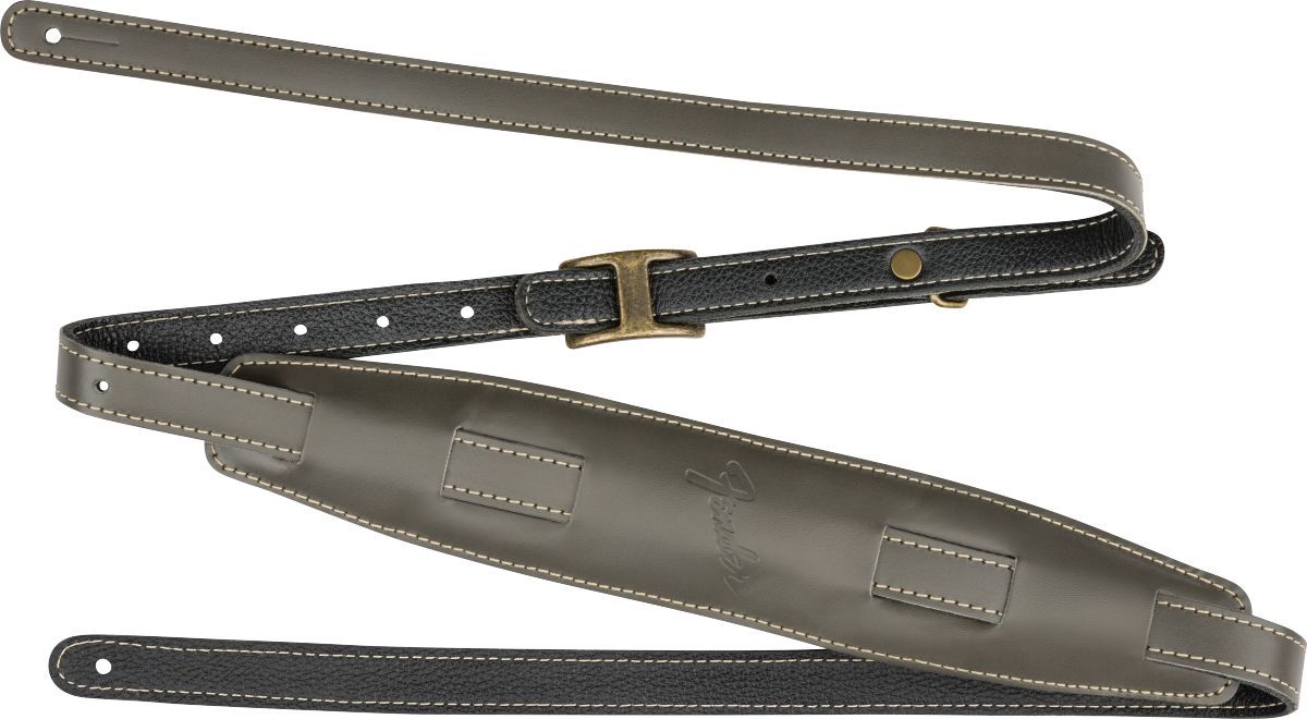 Fender Mustang Leather Saddle Straps Gray