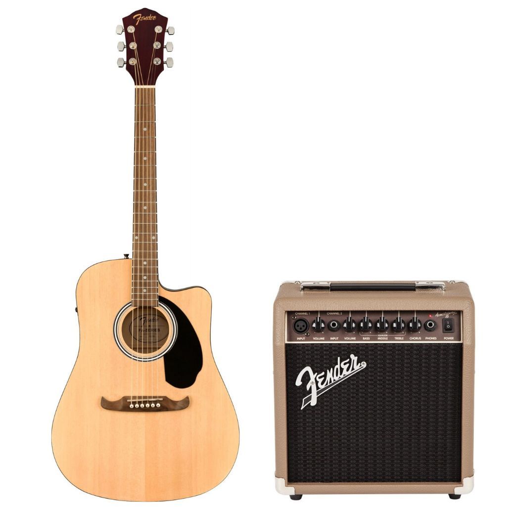 Fender FA-125CE Natur + Acoustasonic 15