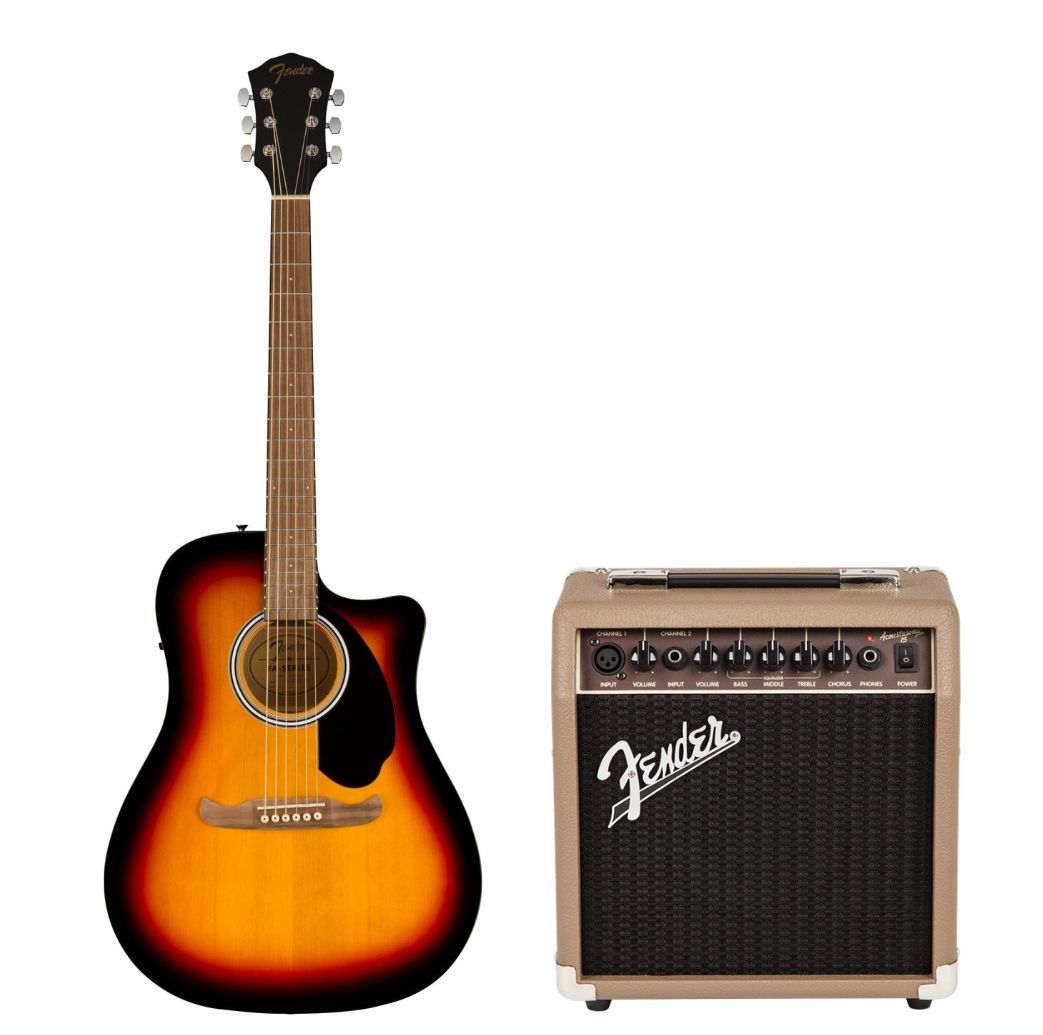 Fender FA-125CE Sunburst + Acoustasonic 15