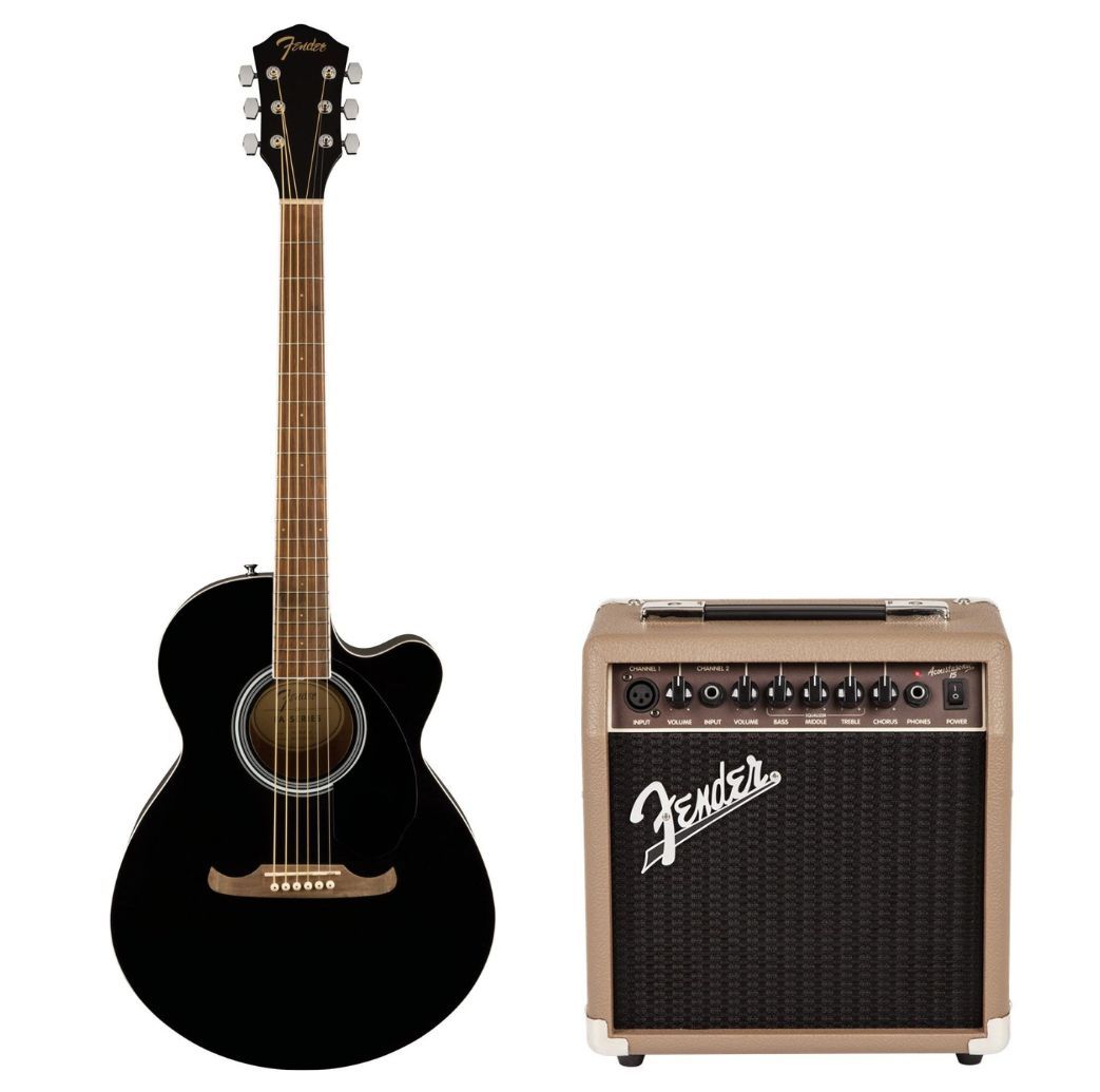 Fender FSR FA-135 CE Concert Black + Acoustasonic 15