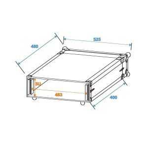 Roadinger Effect Rack CO DD 3U 40CM