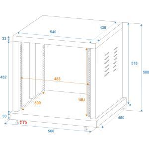 Roadinger Steel Rack SR-19 10U